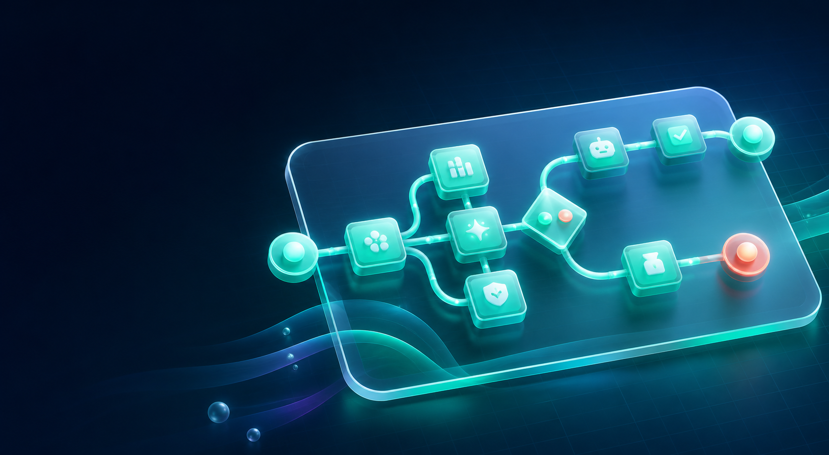 AiGoFlow 工作流节点编排示意